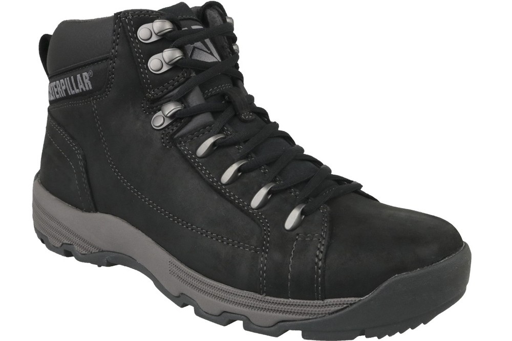 Men's Black Caterpillar Supersuede Trekking Shoes for Outdoor Adventures