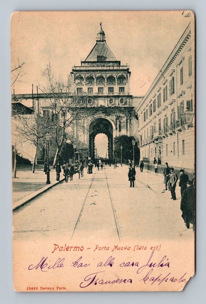 Italy- Sicily Palermo Historical Landmark Souvenir Postal Old Vintage Postcard