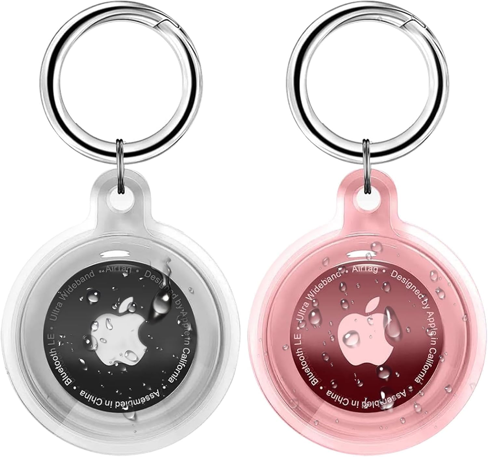 IPX8 Waterproof Airtag Holder with Keychain for Apple Airtags, 2 Pack