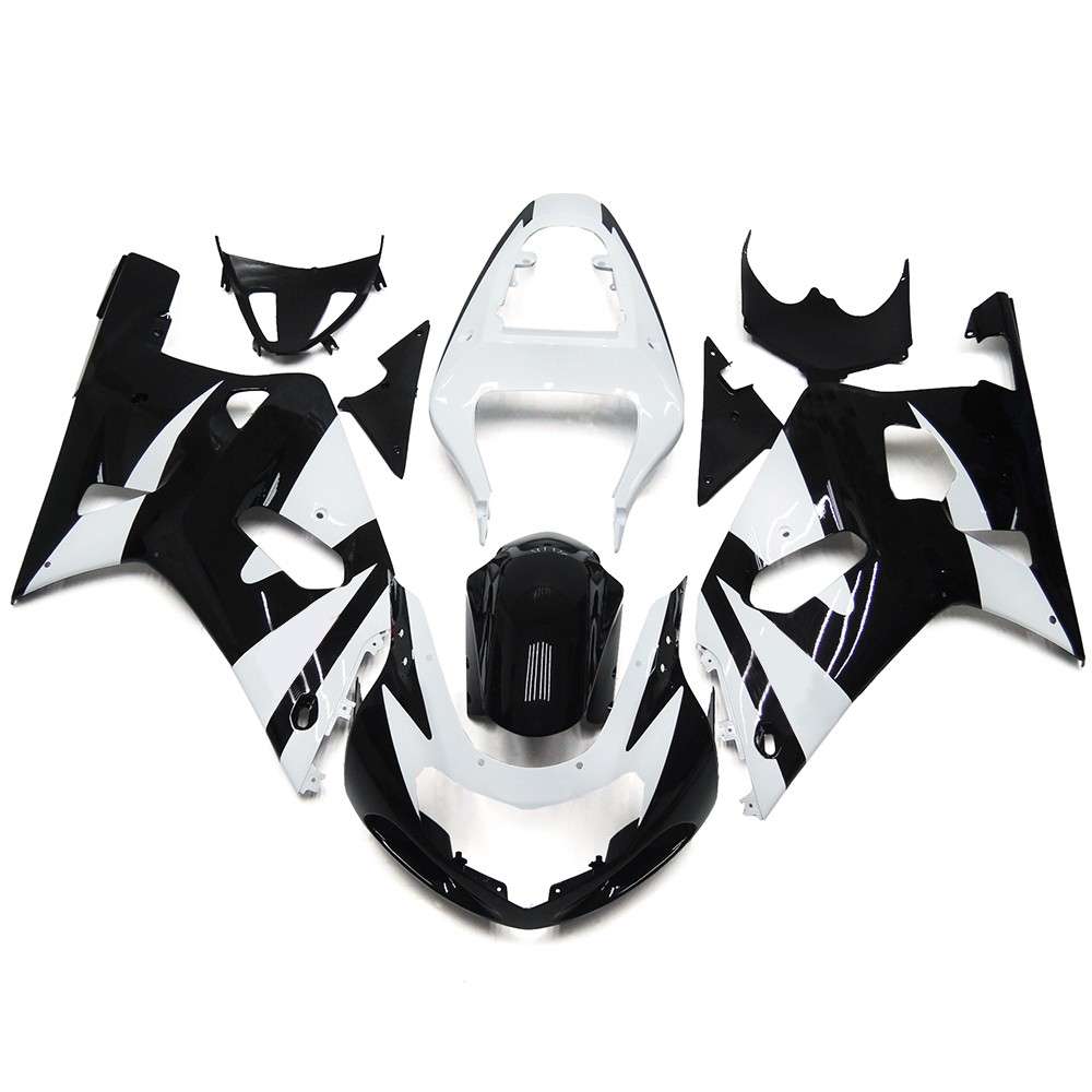 Black White Fairings For Suzuki GSXR600 GSXR750 2000 2001 2002 2003 Bodywork Set