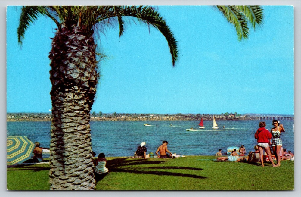 San Diego California~Mission Bay From Santa Clara Point~Vintage Postcard