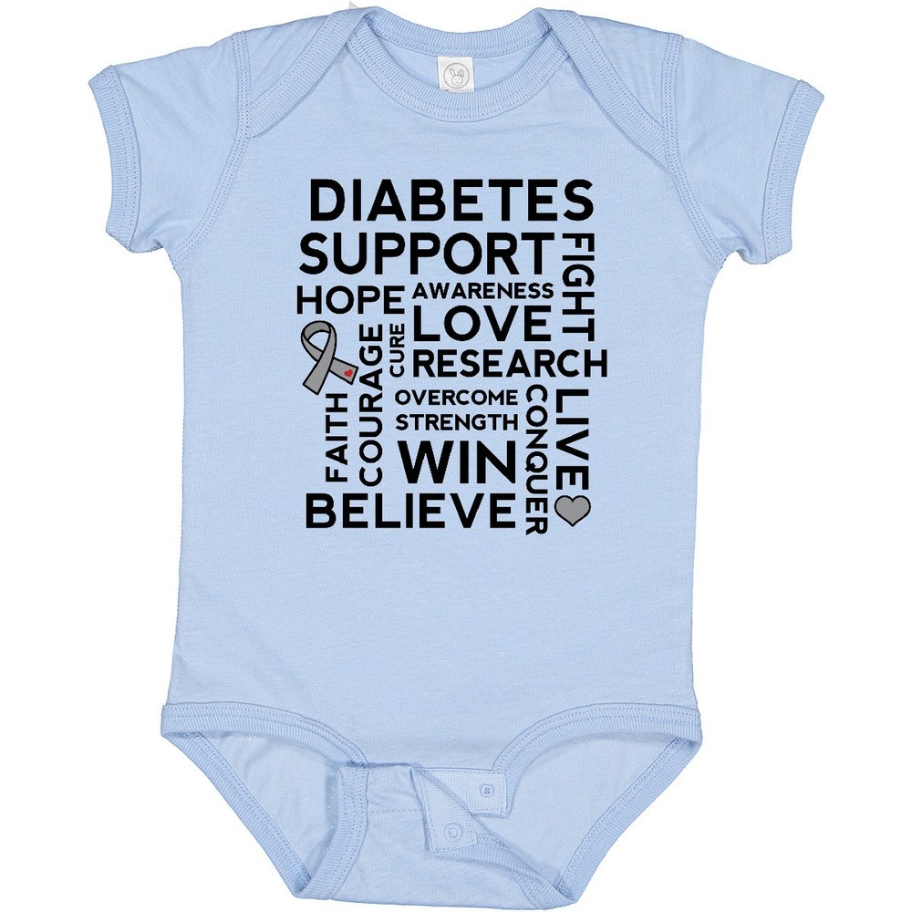Inktastic Diabetes Awareness Month Baby Bodysuit Gray Walk Apparel Type 2 1