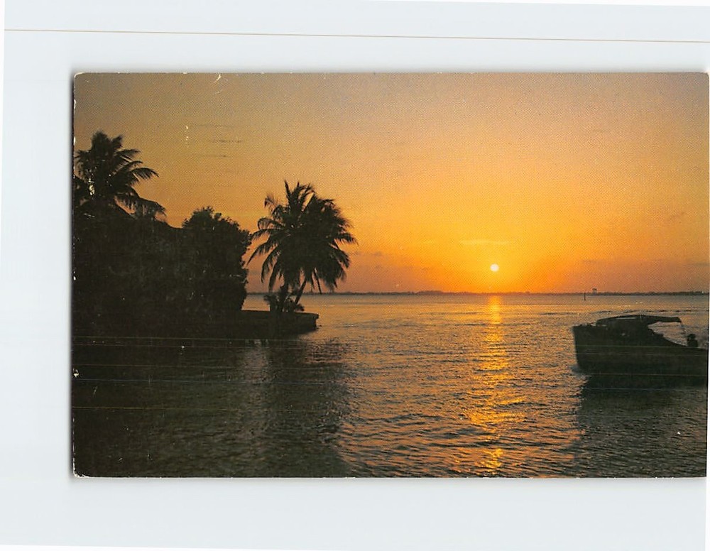 Postcard Ocean Sunset Scene