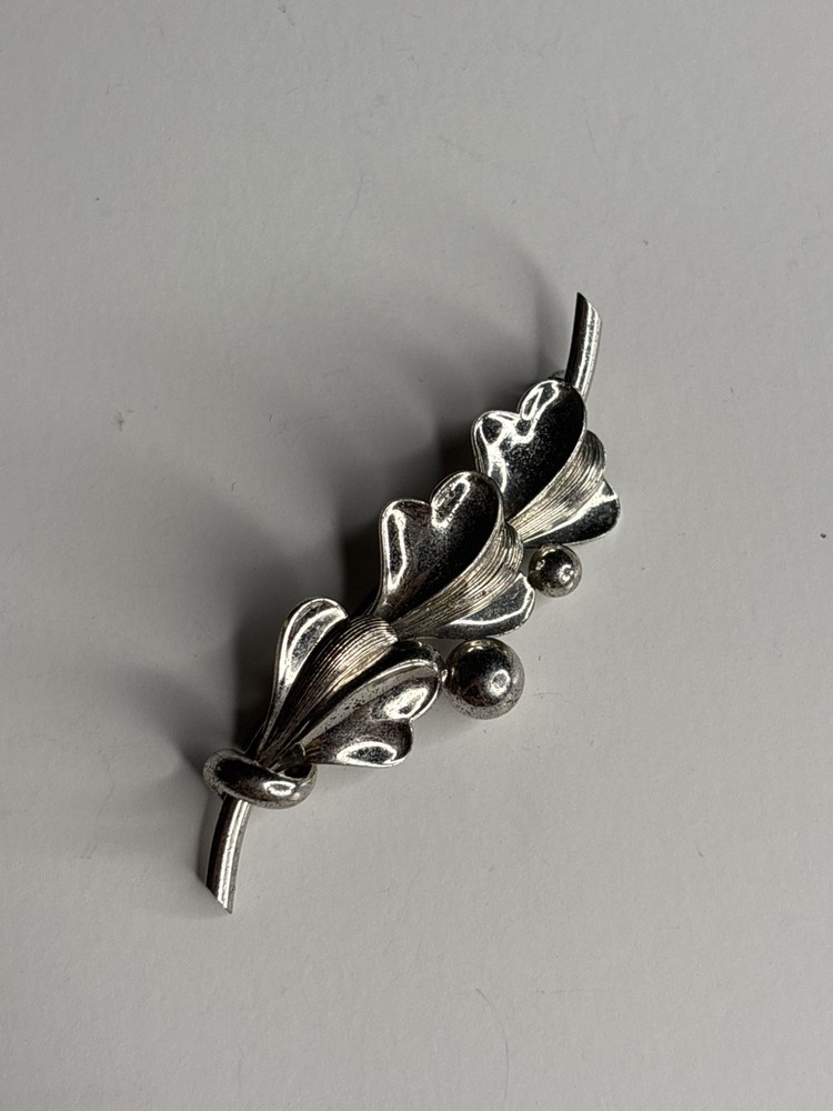 ‘Forstner Sterling’ Stamped Vintage Silver Floral Brooch/ Pin 2.5”