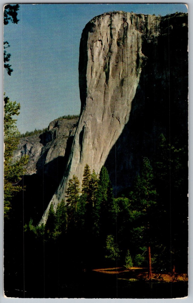 Vtg Postcard El Capitan Granite Cliff Yosemite Valley, CA 1950s