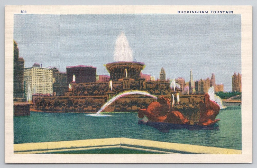Buckingham Fountain Chicago World's Fair 1933 Linen Postcard