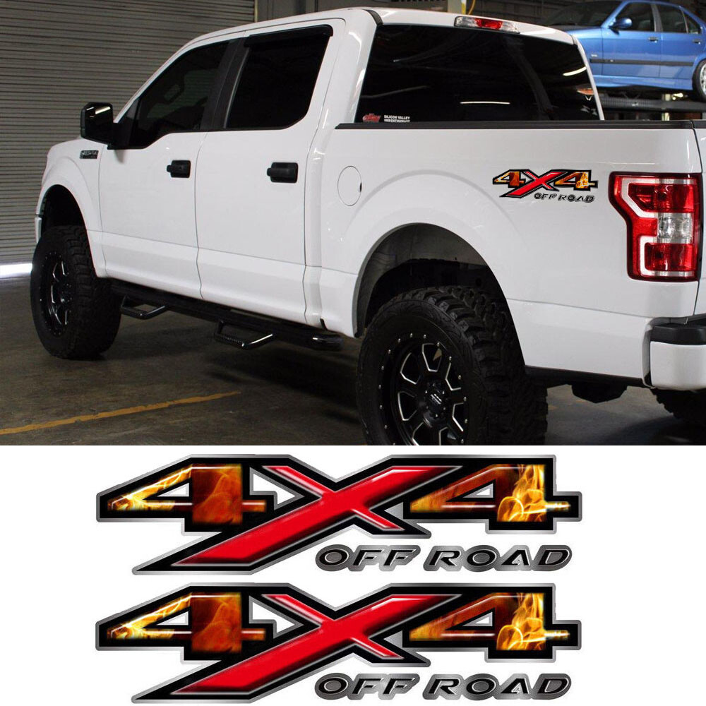 For Ford F-150 250 350 2X Hellfire Flame 4X4 Off Road Truck Bed Decal Sticker