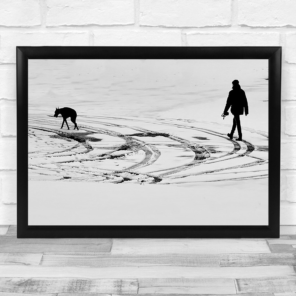 I hate this foul weather Winter Road Snow Street Dog Wall Art Print