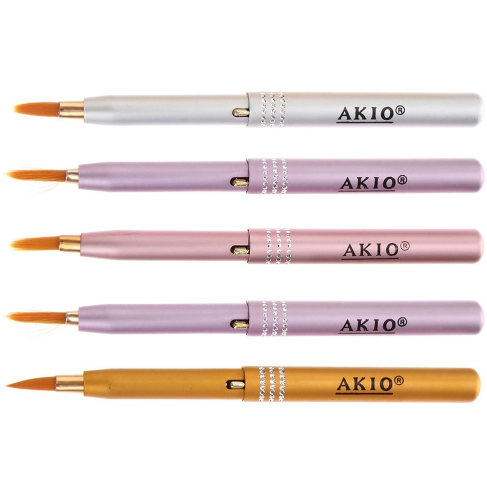 5pc Retractable Lipstick Brushes with Round Heads for Travel  