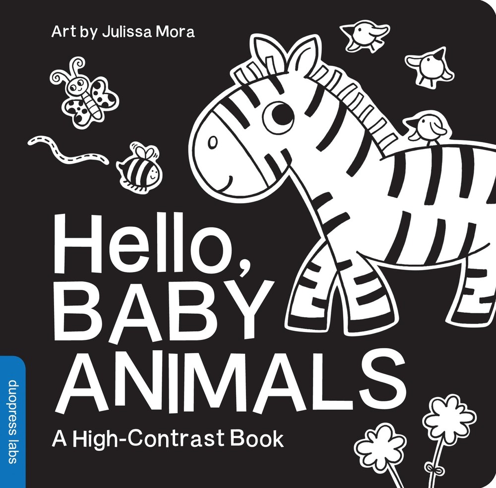 Hello, Baby Animals: A Black-and-White Board Book for Babies That Helps...