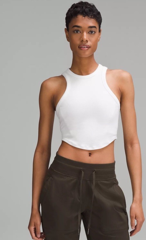 lululemon hold tight cropped tank white WHT Size 8 NWT