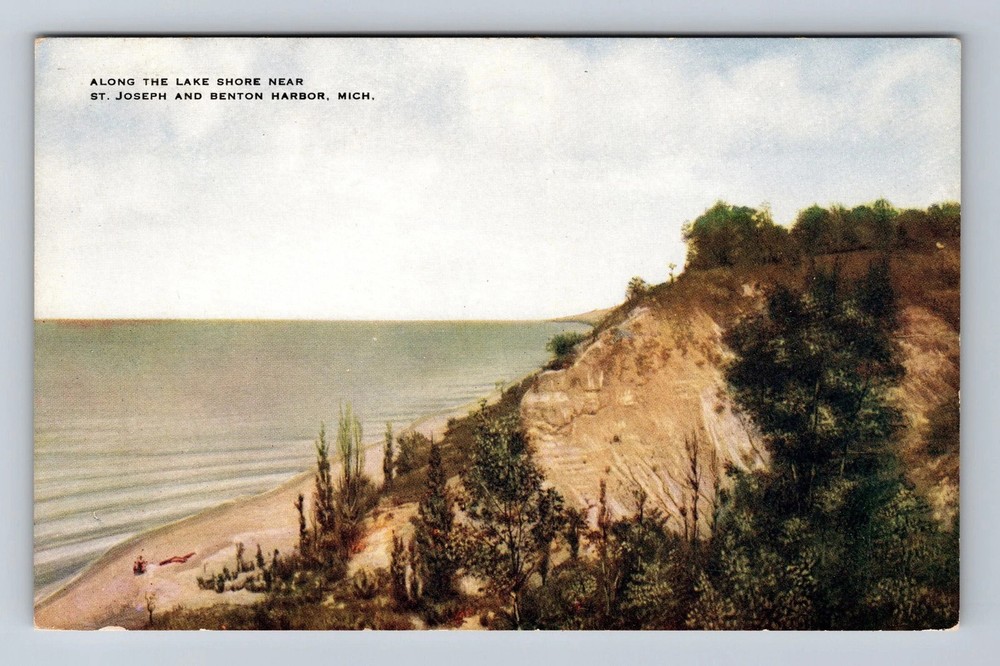 Benton Harbor & St Joseph MI-Michigan Along The Lake Shore Vintage Postcard