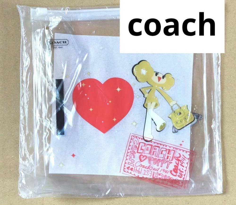 Coach Poppy Chan Plastic Zip Pouch for Storage
