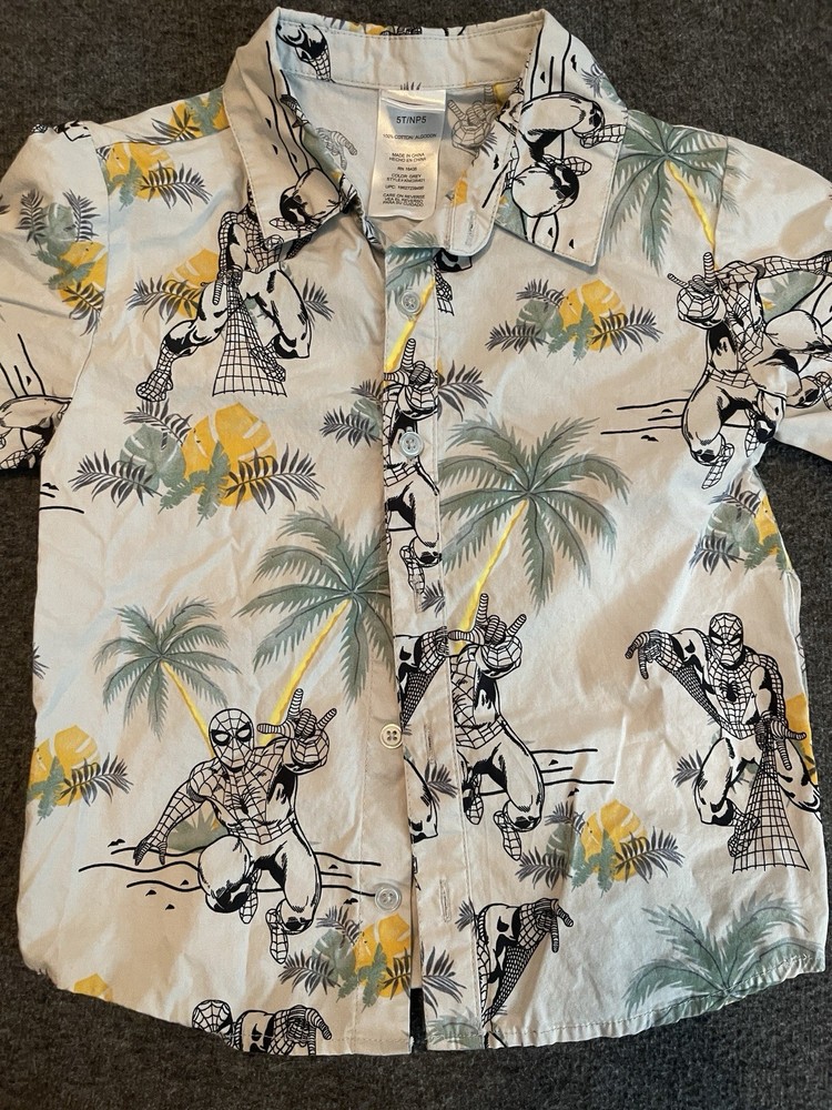 Marvel Spider Man Button Up Shirt Boys Sz.5T