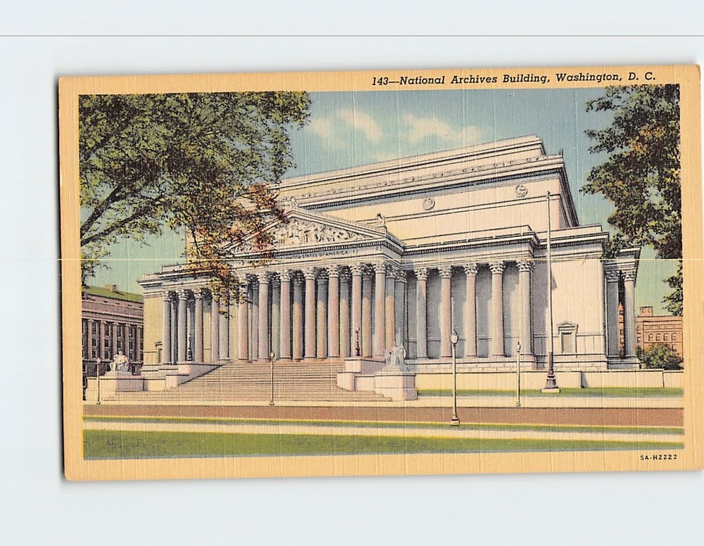 Postcard National Archives Building Washington DC USA
