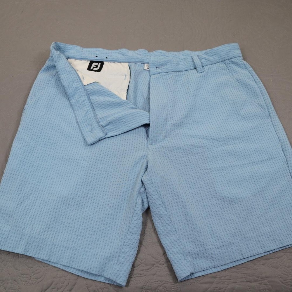 FootJoy Shorts Mens 40 Blue Seersucker Golf Performance Stretch Textured Casual
