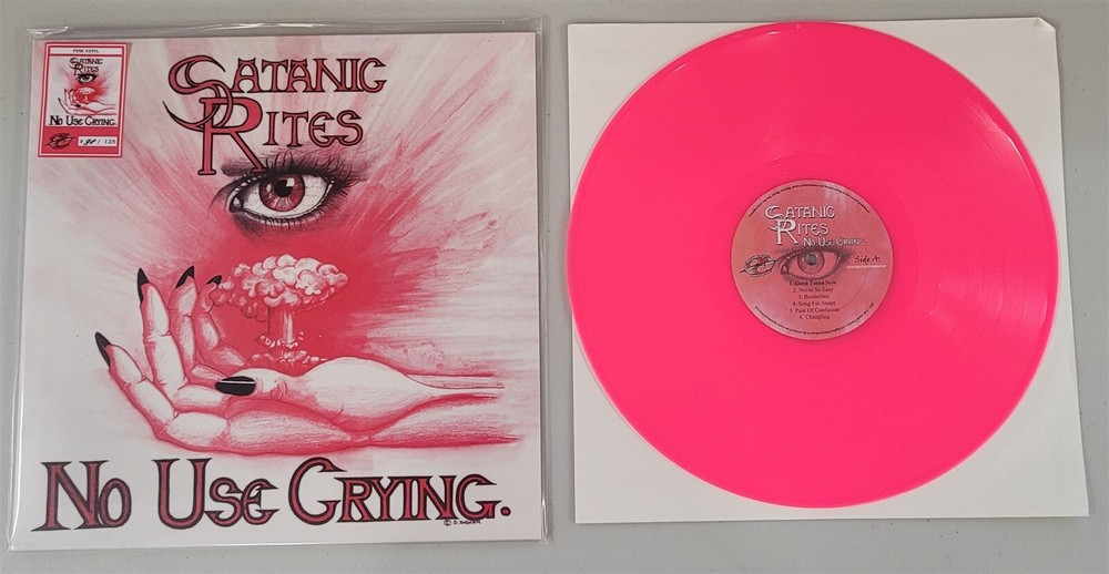 Satanic Rites No Use Crying Pink Vinyl LP Record new