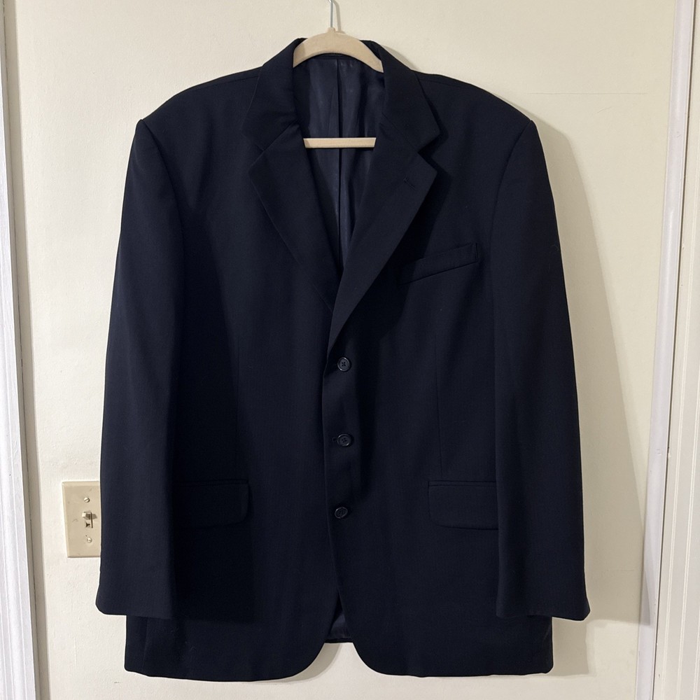 Stafford Wool Sport Coat 44R Midnight Blue