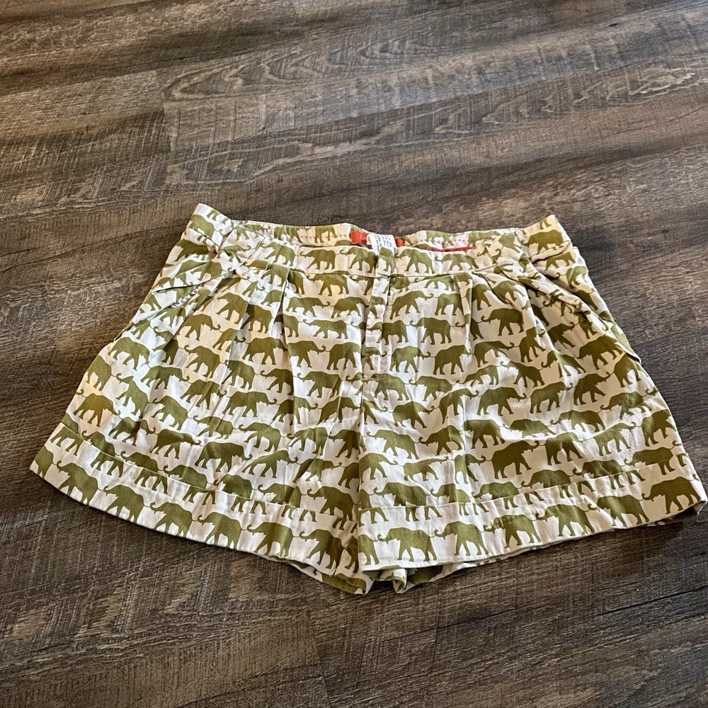 Anthropologie Cartonnier Elephant Print Shorts 14