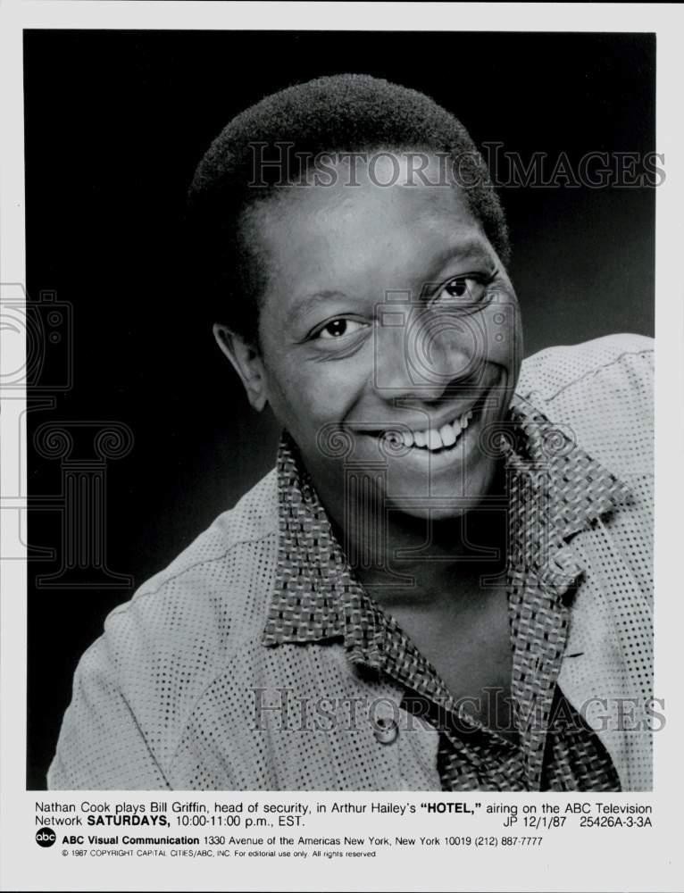 1987 Press Photo Actor Nathan Cook in Arthur Hailey's 