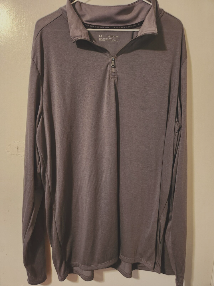 Under Armour Shirt Mens 2XL Heatgear Threadborne 1/4 Zip Long Sleeve Mock Neck