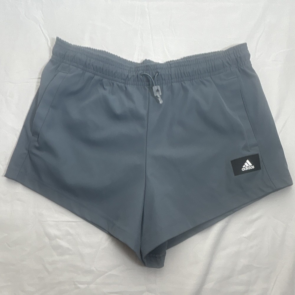 adidas Men's Gym Running Shorts Gray S Drawstring Elastic Waist Pockets