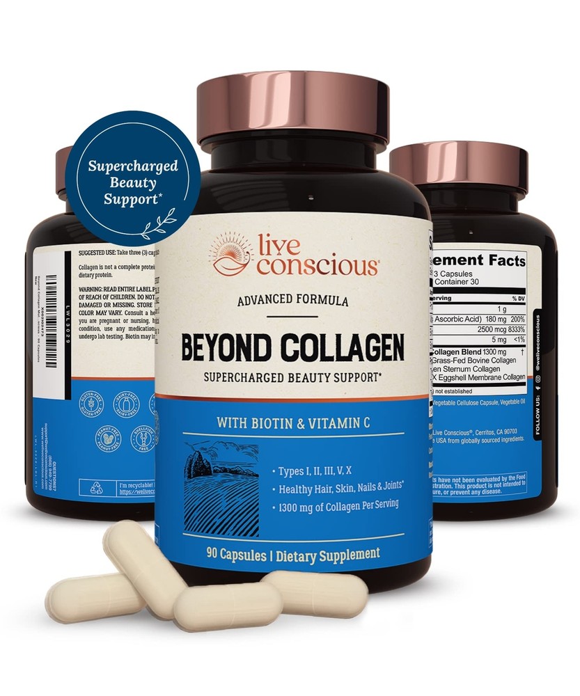 Beyond Collagen Multi Collagen Capsules - Types I, II, III, V & X - Hydrolyze...