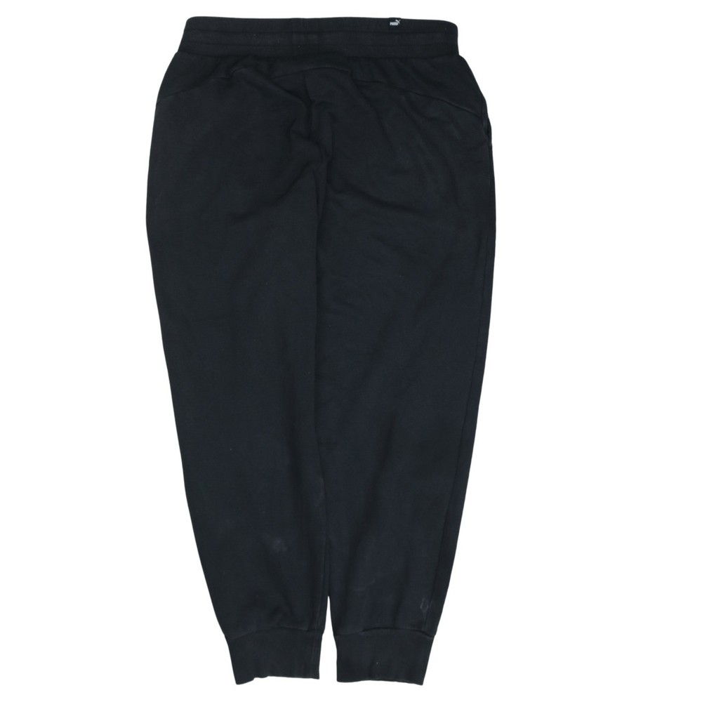 Puma Mens Joggers Black Elastic Waist Tapered Leg Fleece Pockets Logo Detail M