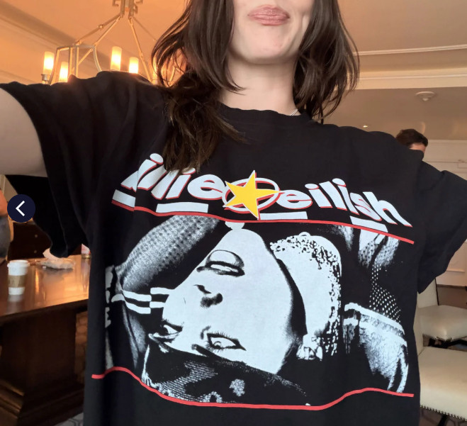 HOT!!! BILLIE EILISH Billie Upside Down Live in 3D T-Shirt Reprint