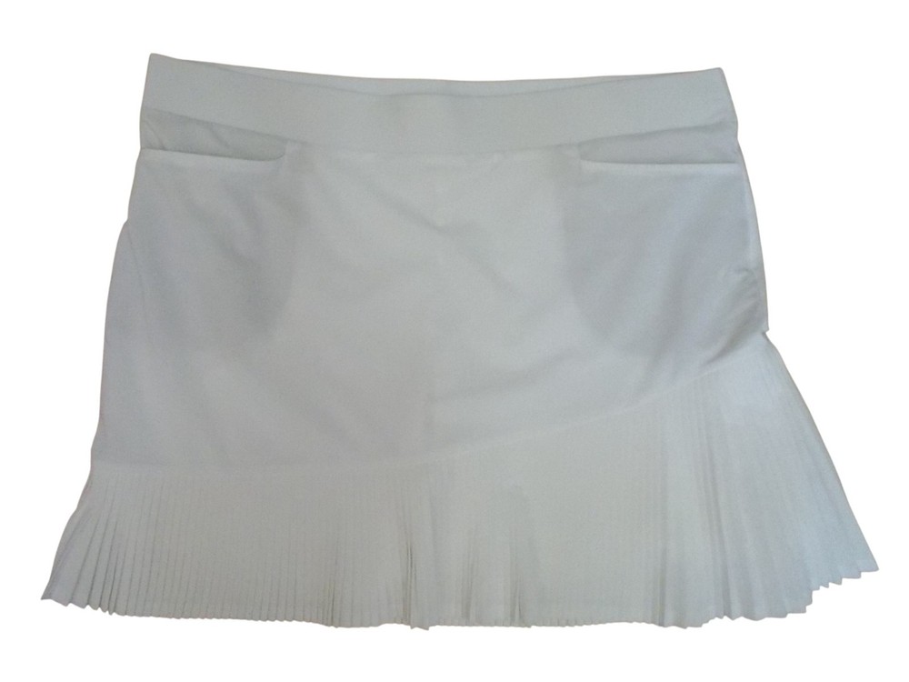 CHICO'S White Pleat Trim Skirt Skort Sz 3.5