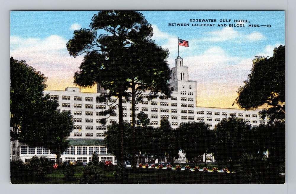 Biloxi MS-Mississippi Edgewater Gulf Hotel Vintage Postcard