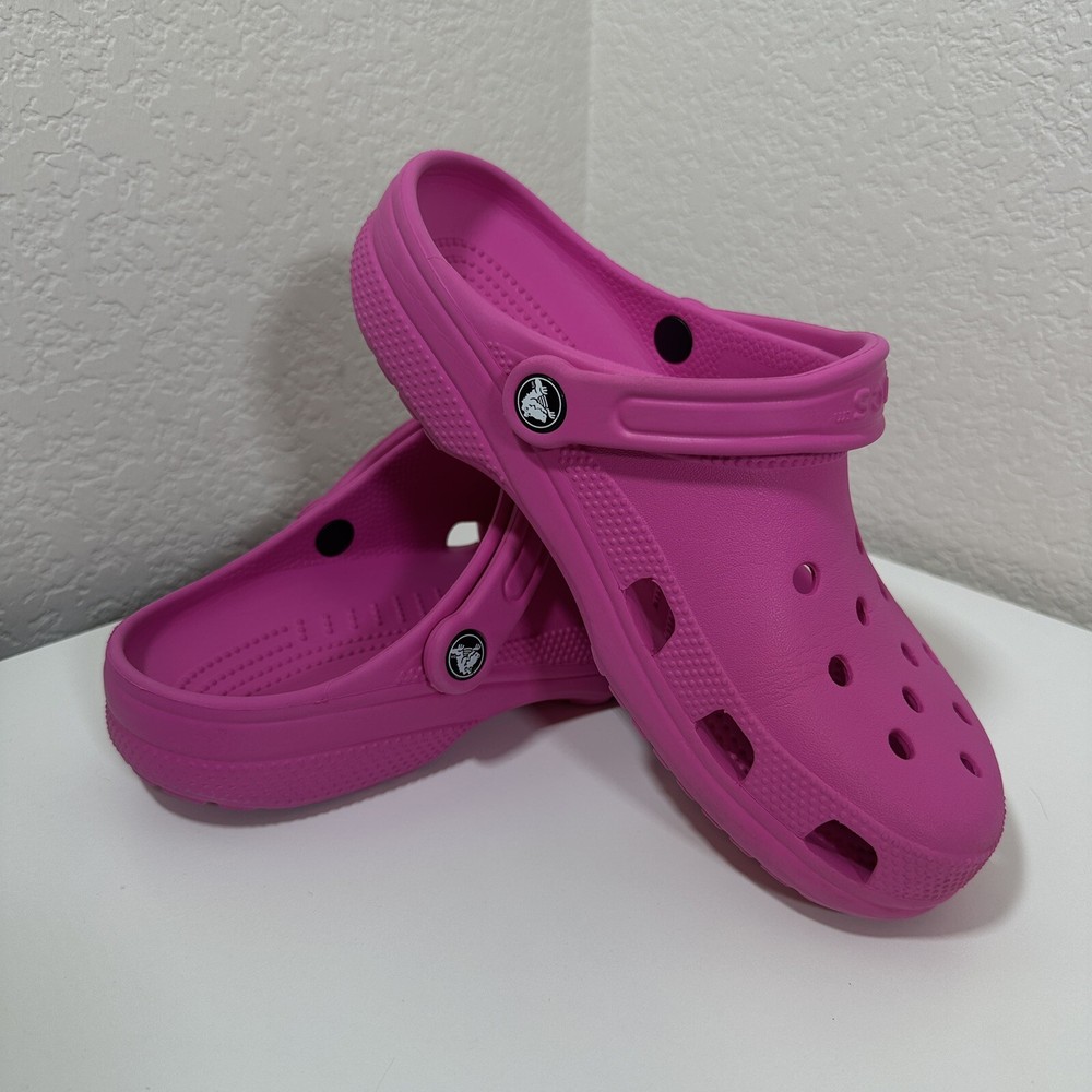 Crocs Classic Clogs Magenta Pink Unisex Christmas Hanukkah {Womens 9 Mens 7}