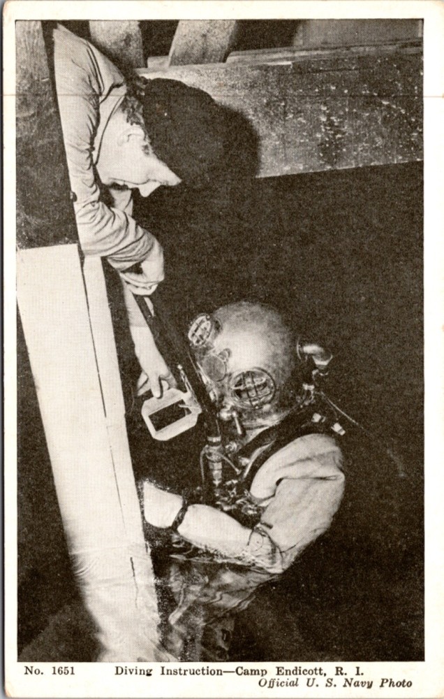 Postcard Diving Instruction at Camp Endicott, Rhode Island U.S. Navy