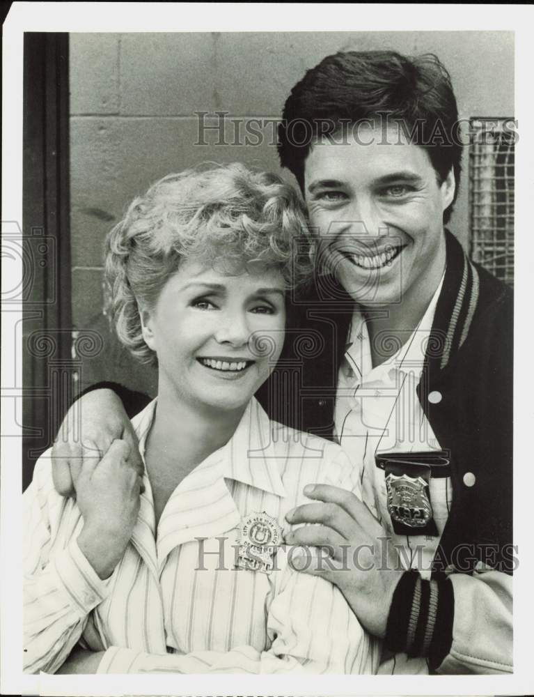 1987 Press Photo Actors Debbie Reynolds & Brian McNamara in 