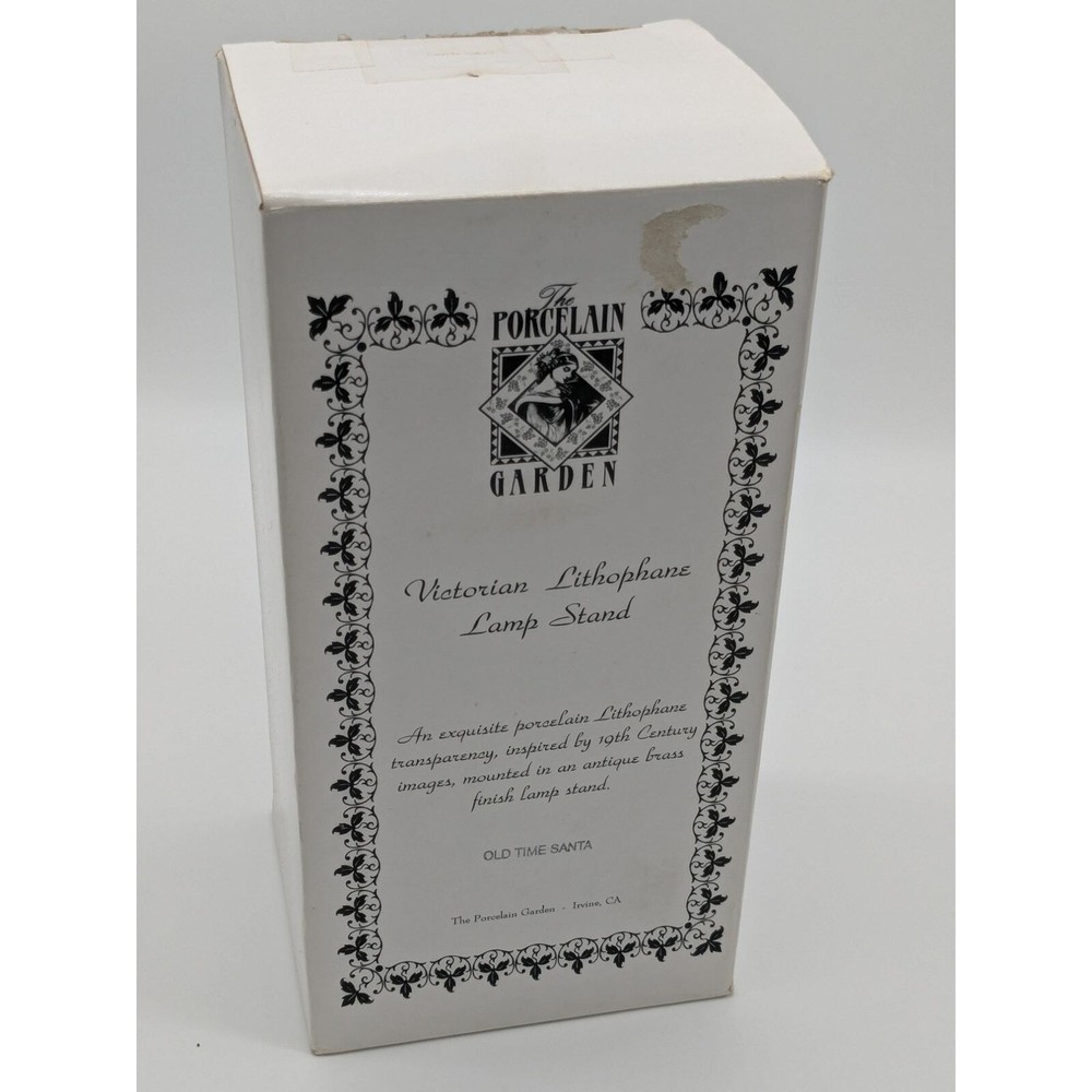 Victorian Brass Stand Accent Lamp Christmas, old time santa-image