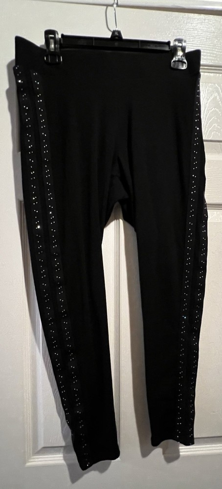 TORRID Size 1 Full-Length Rhinestone Legging, Deep Black