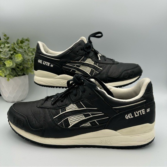 Asics Men’s Gel Lyte III OG Black Cream Leather Sneakers Shoes Size 10