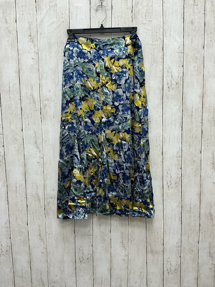 WHBM Blue Floral Maxi Skirt Size 14 0430-07