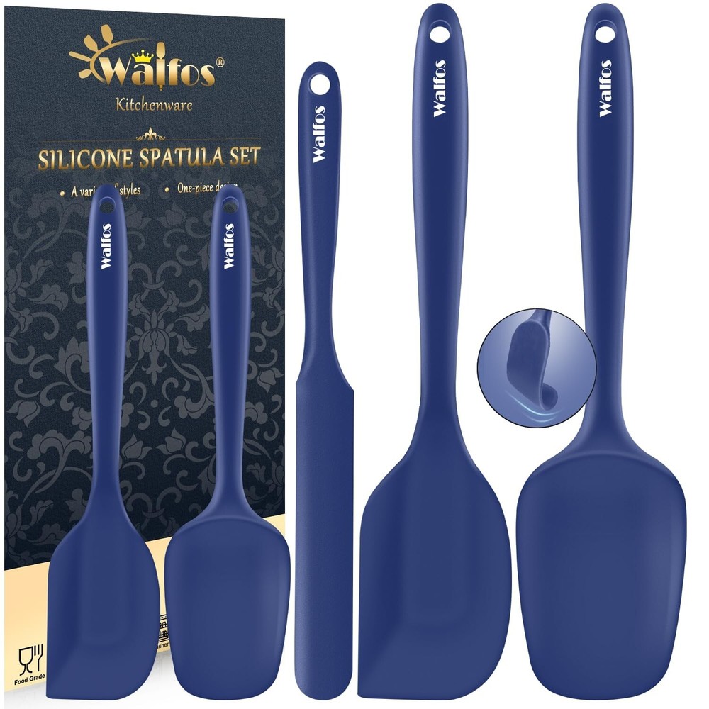 Walfos Silicone Spatula Set (5pcs) - 600℉ High Heat Resistant Kitchen Spoo