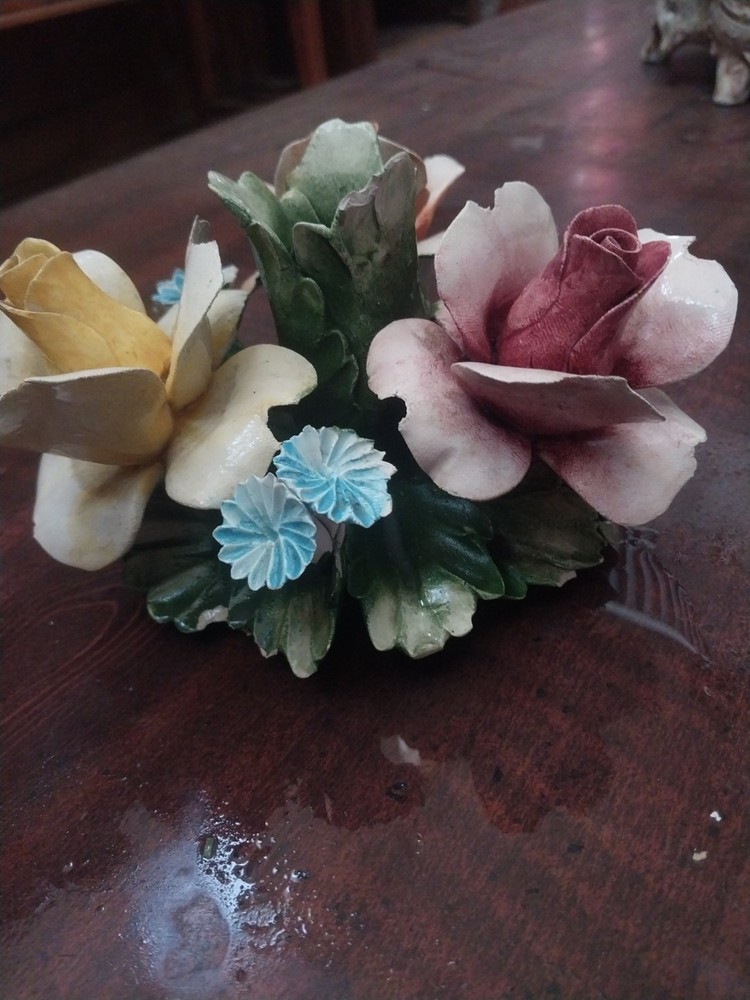 Elegant Italian porcelain rose candle holder for home decor  