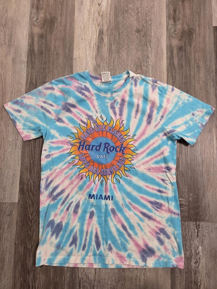 Y2K Vintage Tie Dye Retro Hard Rock Cafe X Pacsun Miami T Shirt Medium