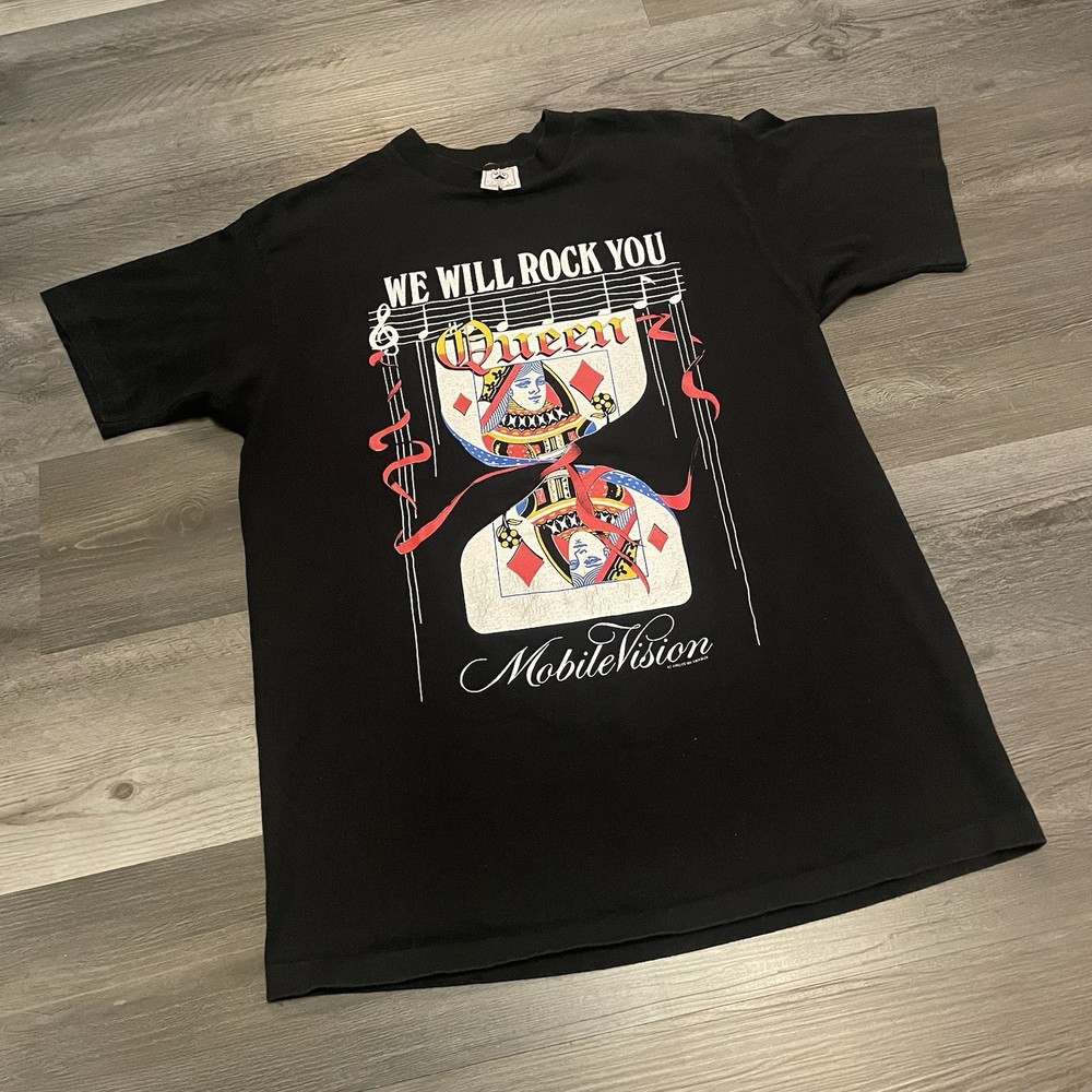 Men’s Vintage 90s  Queen We Will Rock You Band Tee Size Xl