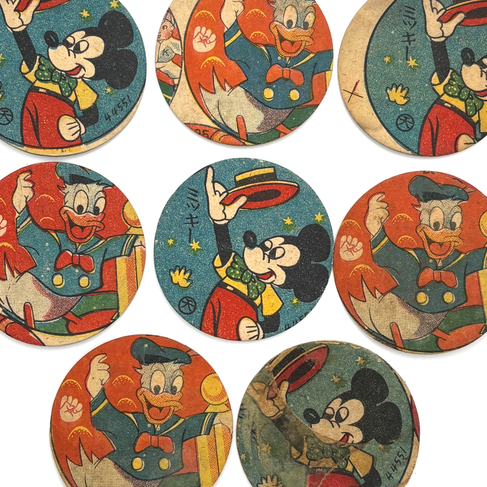 Vintage Japanese Menko Mickey Mouse Donald Duck Early Showa Era Paper Cards Lot