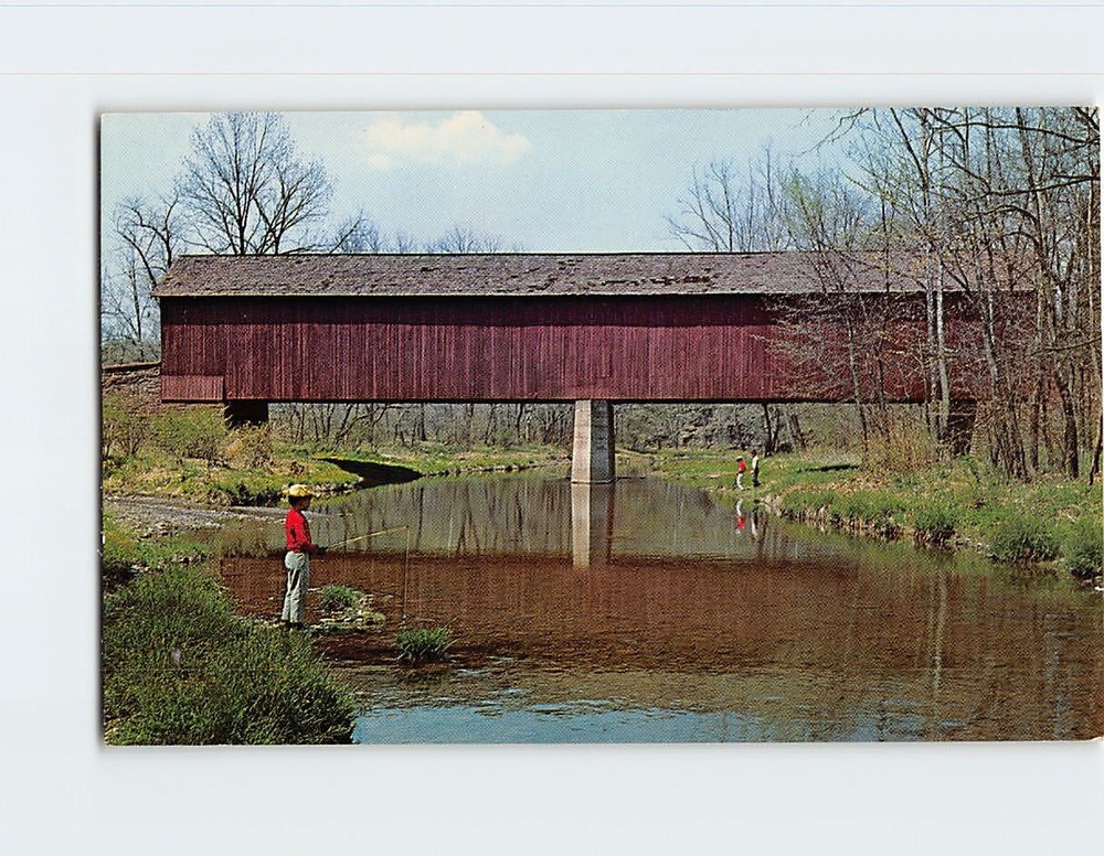 Postcard Frankenfield Covered Bridge Pennsylvania USA