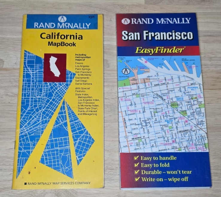 Rand McNally California MapBook & San Francisco EasyFinder Map Lot VTG Road