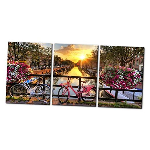 3-Panel Cityscape Canvas Wall Art Set - 20x28 Inches - Wallart-09