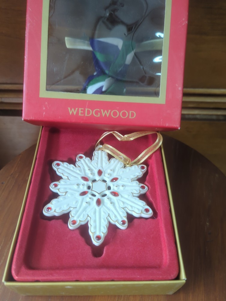 Wedgwood Jeweled Snowflake Christmas Ornament In Box