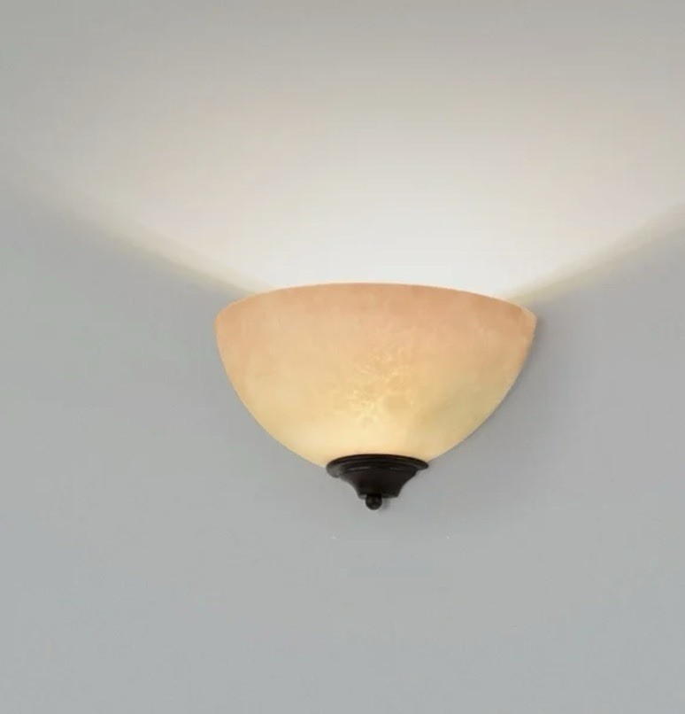 Nuvo Lighting 60/044 Tapas Wall Sconce Bronze 1 Light 7in Alabaster Glass