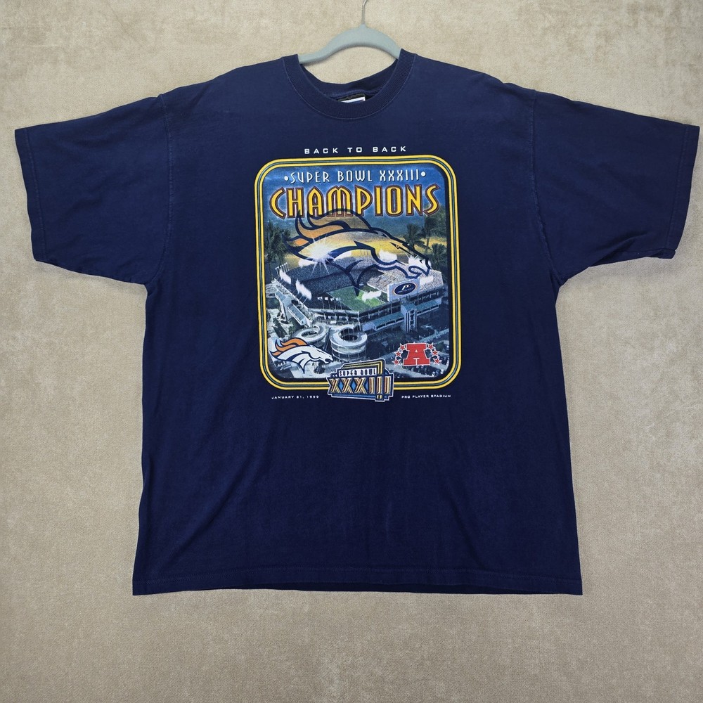 Pro Player Shirt Mens XL Denver Broncos Super Bowl XXXIII Champions Vintage 90s