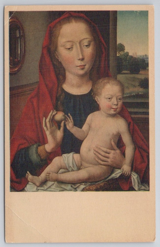 Vintage Madonna & Child Hans Memling Art Institute Chicago Postcard